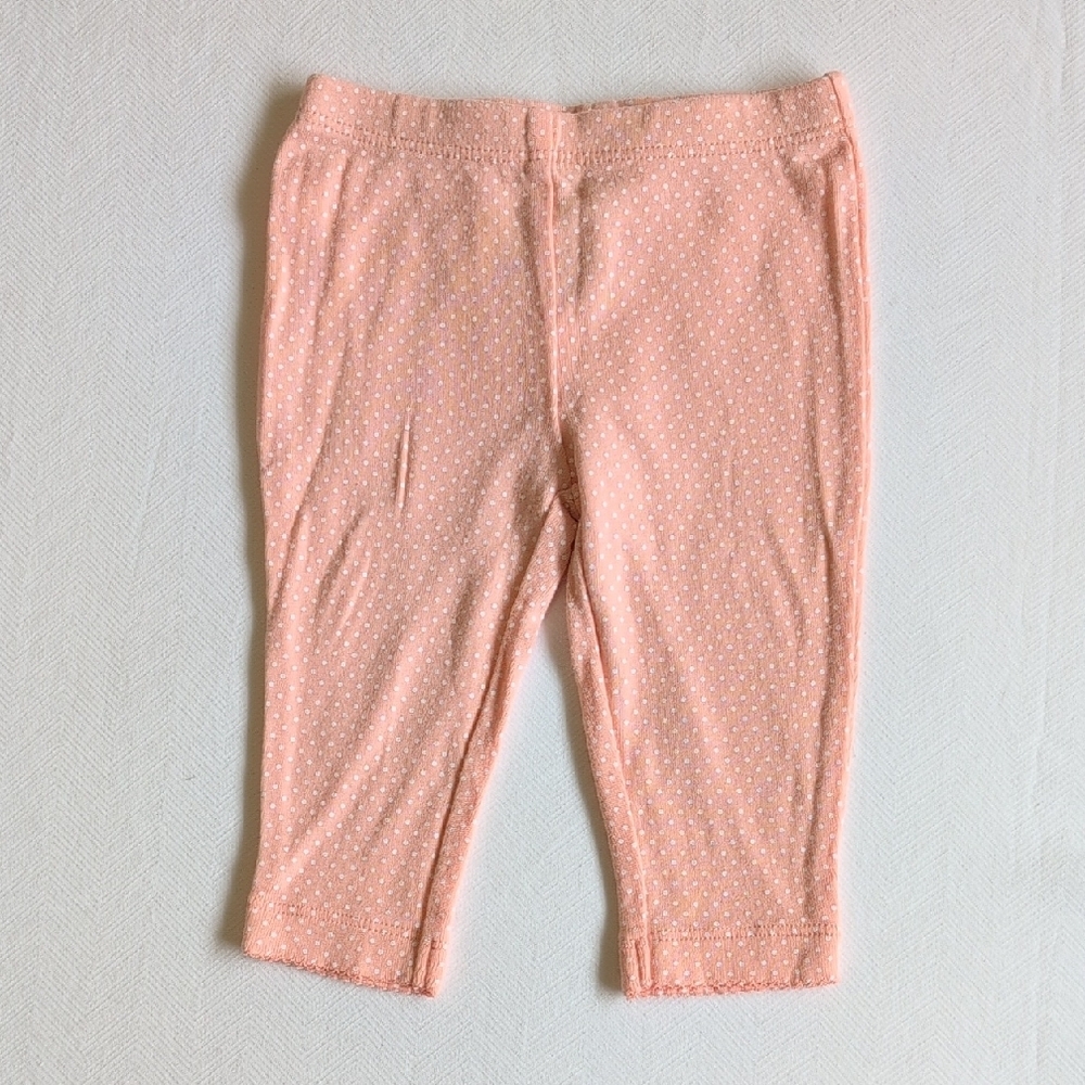 carter's dotted peach cotton pants 3 months baby girl